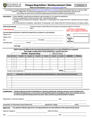 Cheque requisition / claim form - Give To the University of ...