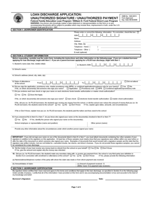 Loan Discharge Application