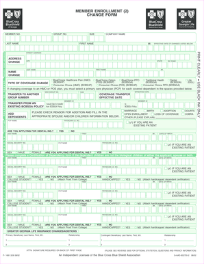 Member Enrollment Change Form