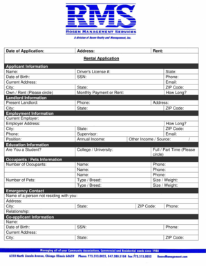 Rental Application Form
