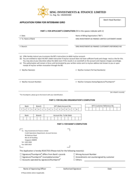 Interbank Giro Application Form