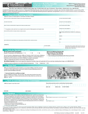 Independent Marketing Executive Application and Agreement
