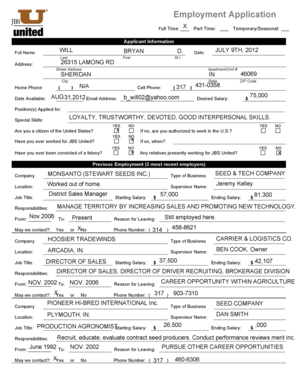 Employment Application Form
