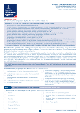 UK Financial Requirement Form VAF4A