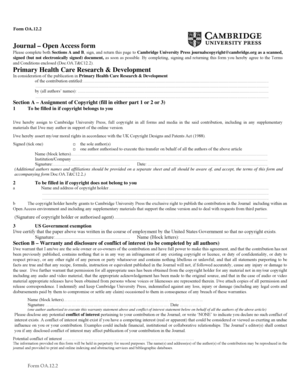 Open Access Form OA.12.2