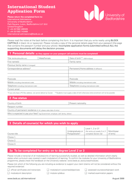 International Student Application Form