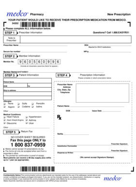 Pharmacy New Prescription Form