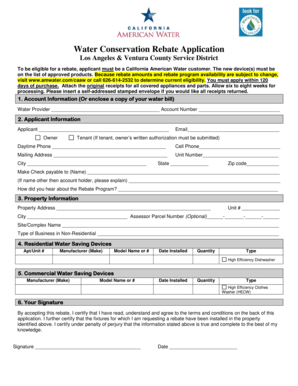 Water Conservation Rebate Application