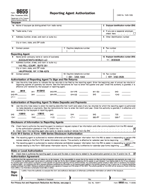 IRS Form 8655 Reporting Agent Authorization