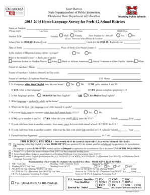 2013-2014 Home Language Survey