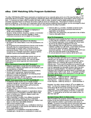 eBay CAN! Matching Gifts Program Form