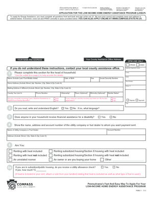 Pennsylvania Low Income Home Energy Assistance Program Application