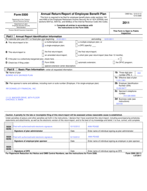 Form 5500 Annual Return/Report of Employee Benefit Plan