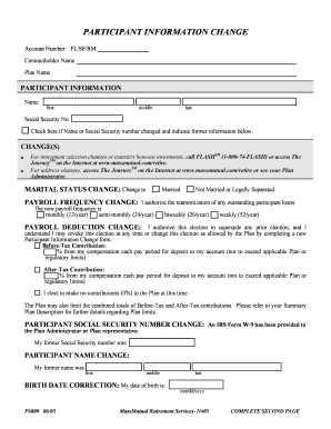 MassMutual Participant Information Change Form