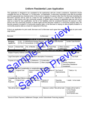 Uniform Residential Loan Application