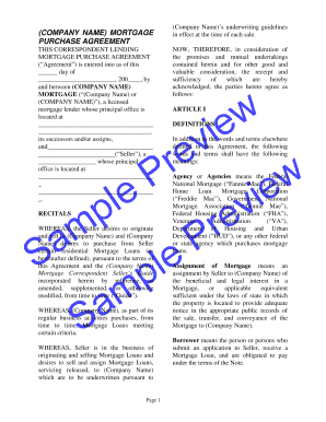 Mortgage Purchase Agreement