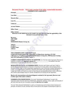 Subordination Agreement