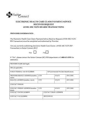 Sutter Connect ERA Payer Agreement