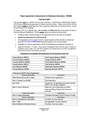 Medicare Payer Agreement MR004