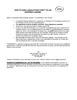 New Mexico Status Change Form