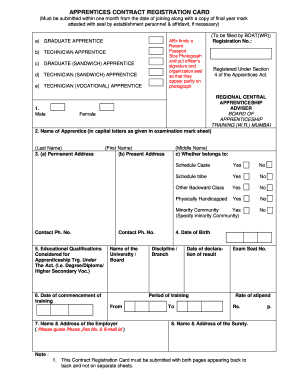 apprenticeship contract registration form