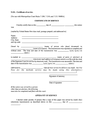 Certificate of Service