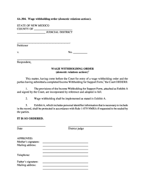 Wage Withholding Order