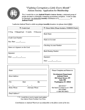 Amicus Society Membership Application