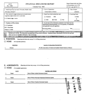 US Federal Financial Disclosure Report