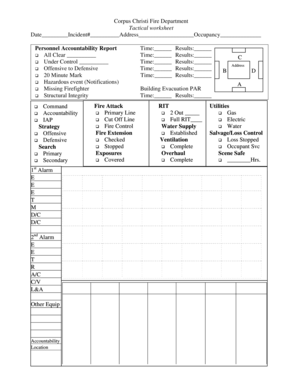 Tactical Worksheet