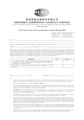 Proxy Form for Extraordinary General Meeting