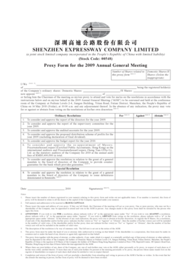 Proxy Form for 2009 Annual General Meeting