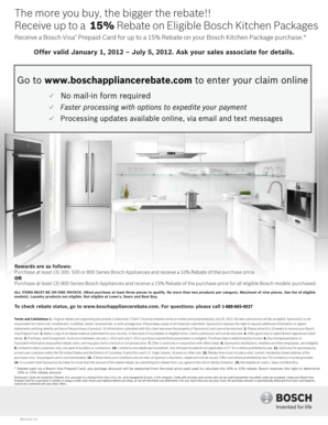 Bosch Kitchen Package Rebate Form