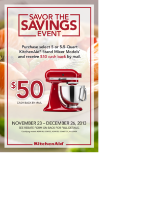 KitchenAid Stand Mixer Rebate Form