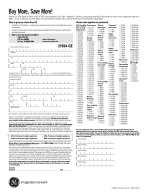 GE Appliance Rebate Form