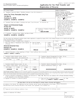 ATF Form 4 Firearm Transfer Application