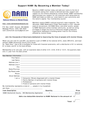 NAMI Membership Application Form