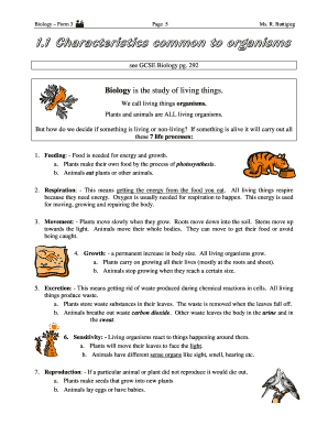 Biology Form 3 Worksheet