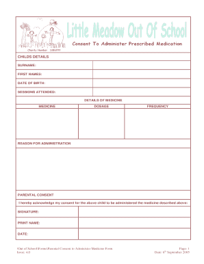 Parental Consent to Administer Medicine Form