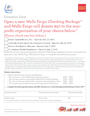 Wells Fargo Donation Form