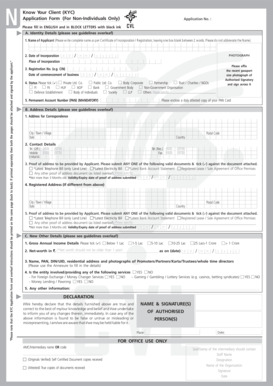 KYC Application Form for Non-Individuals