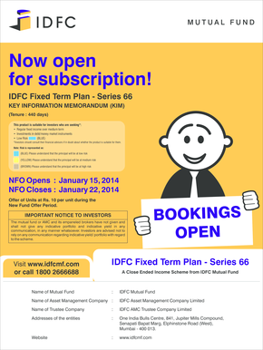 IDFC Fixed Term Plan Series 66 Application Form