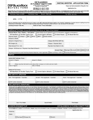 DSP BlackRock US Flexible Equity Fund Application Form