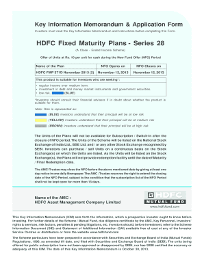 HDFC Fixed Maturity Plans Application Form