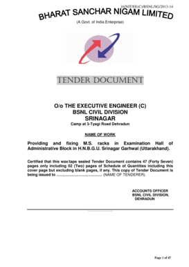 Sample tender document - 16NITEE(C)BSNLSG201314