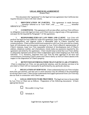 California Legal Services Agreement for Estate Plan