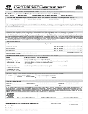 Tata Retirement Savings Fund SIP Registration Form
