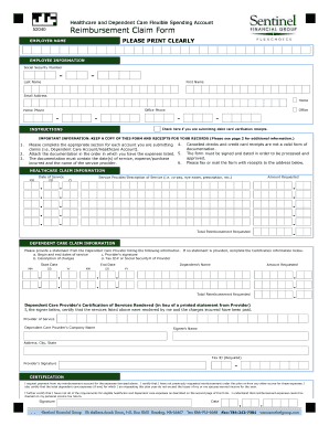 Healthcare and Dependent Care Reimbursement Claim Form