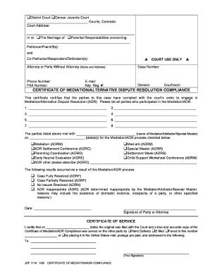 JDF 1119 Certificate of Mediation.ADR Compliance.doc. Supplemental Plea Form for Theft of a Motor Vehicle and Unlawful Taking of a Motor Vehicle