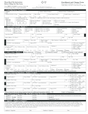 Blue Cross Blue Shield Enrollment Form